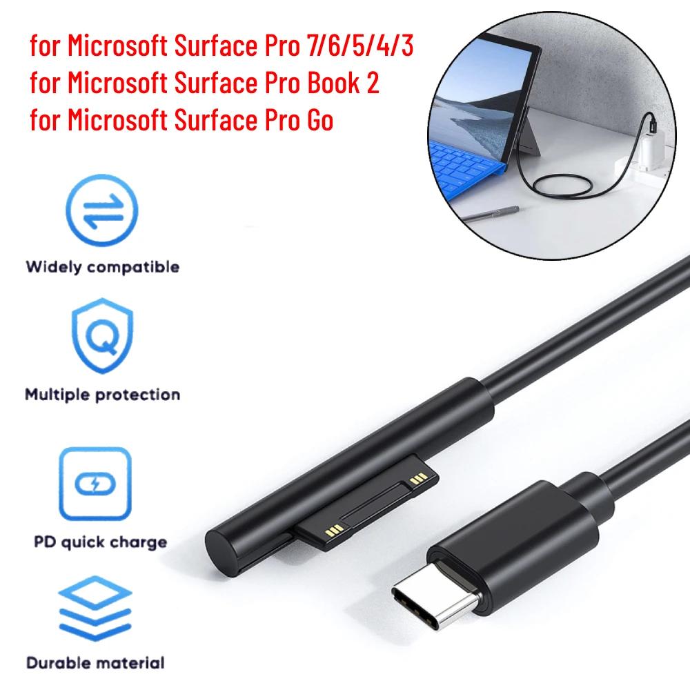 Microsoft Surface pro 1.5m USB c   ġ , 7 6 5 4 3/Book 2/Go º 15V 3A PD USB C   ̺